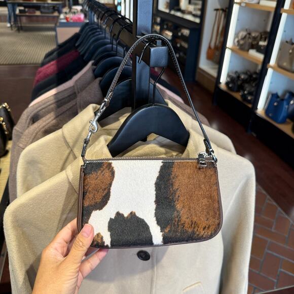 COACH Nolita 19 With Cow Print CCV61, cow printed haircalf/Sv/Cow Multi - Picture 4 of 10